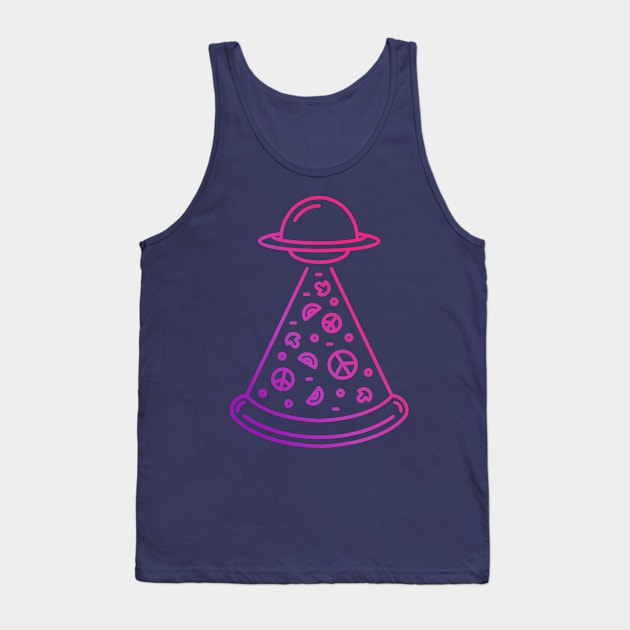 Ufo Pizza Tank Top by VEKTORKITA